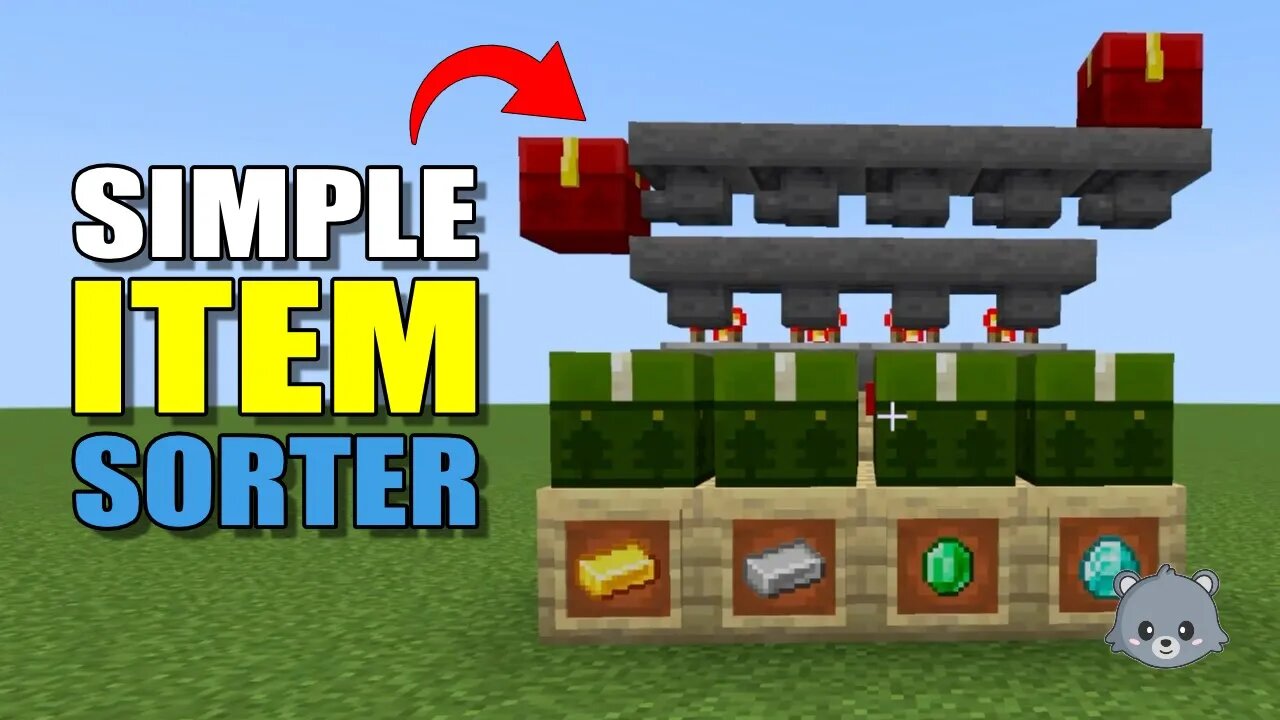 How to Build a SIMPLE Item Sorter for Stackable Items minecraft