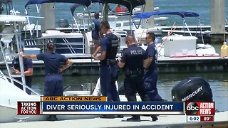 Diving accident leaves woman seriously injured