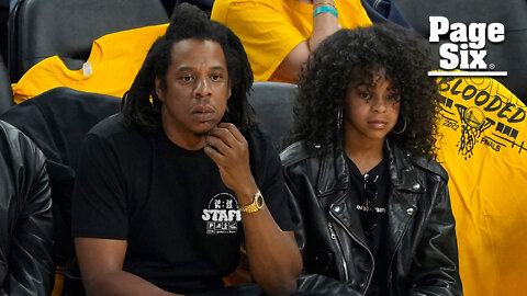 Blue Ivy is adorably embarrassed by Jay-Z's hug and kiss at NBA Finals