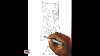 Timelapse drawing of Black Panther