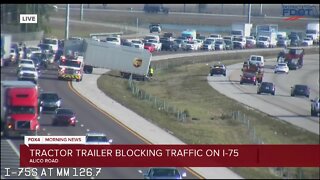 UPS truck crash blocks I-75S traffic
