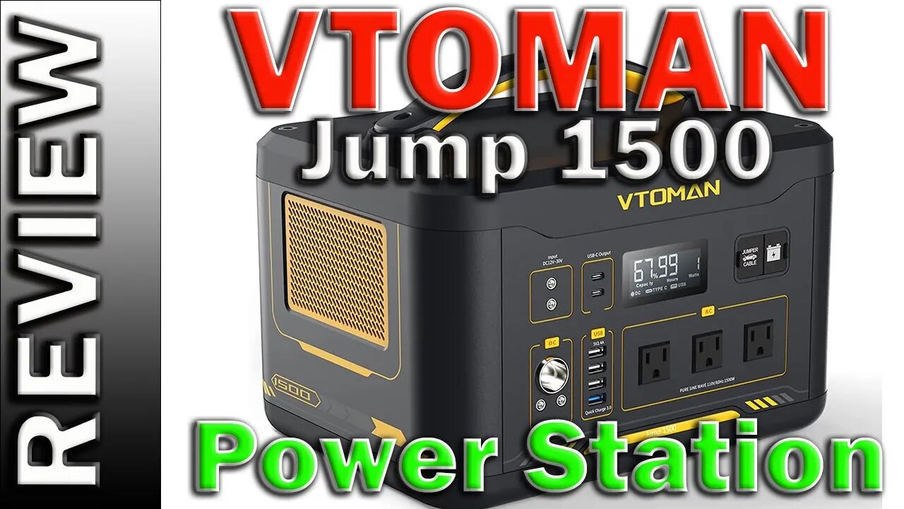 VTOMAN Jump 1500 Portable Power Station 1548Wh/1500W Solar Generator  Expandable Capacity LiFePO4