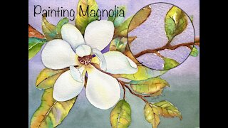 Watercolor Painting - Painting Magnolia Flower