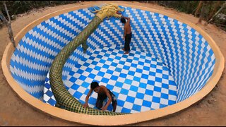 Building The Most Creative Tunnel Underground Dragon Swimming Pool