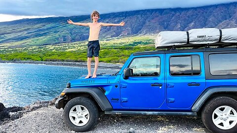Off-Road Jeep Camping and Spearfishing on Maui Hawaii