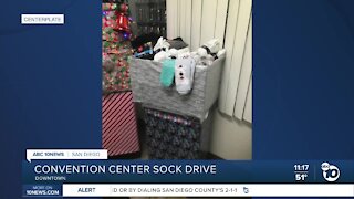 Convention Center shelter gets large sock donation