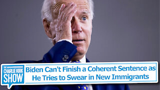 Biden Can't Finish a Coherent Sentence as He Tries to Swear in New Immigrants