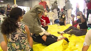 Florida Atlantic University medical students prepare for coronavirus during emergency drill