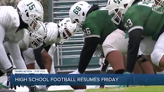 High school football resumes Friday