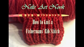 How to easy knit Fisherman's Rib stitch - Continental knitting