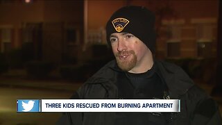 3 rescued from burning apartment
