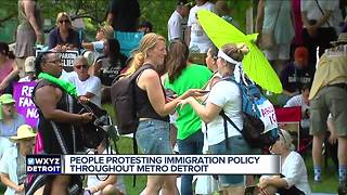 Hundreds protest immigration policy in Metro Detroit