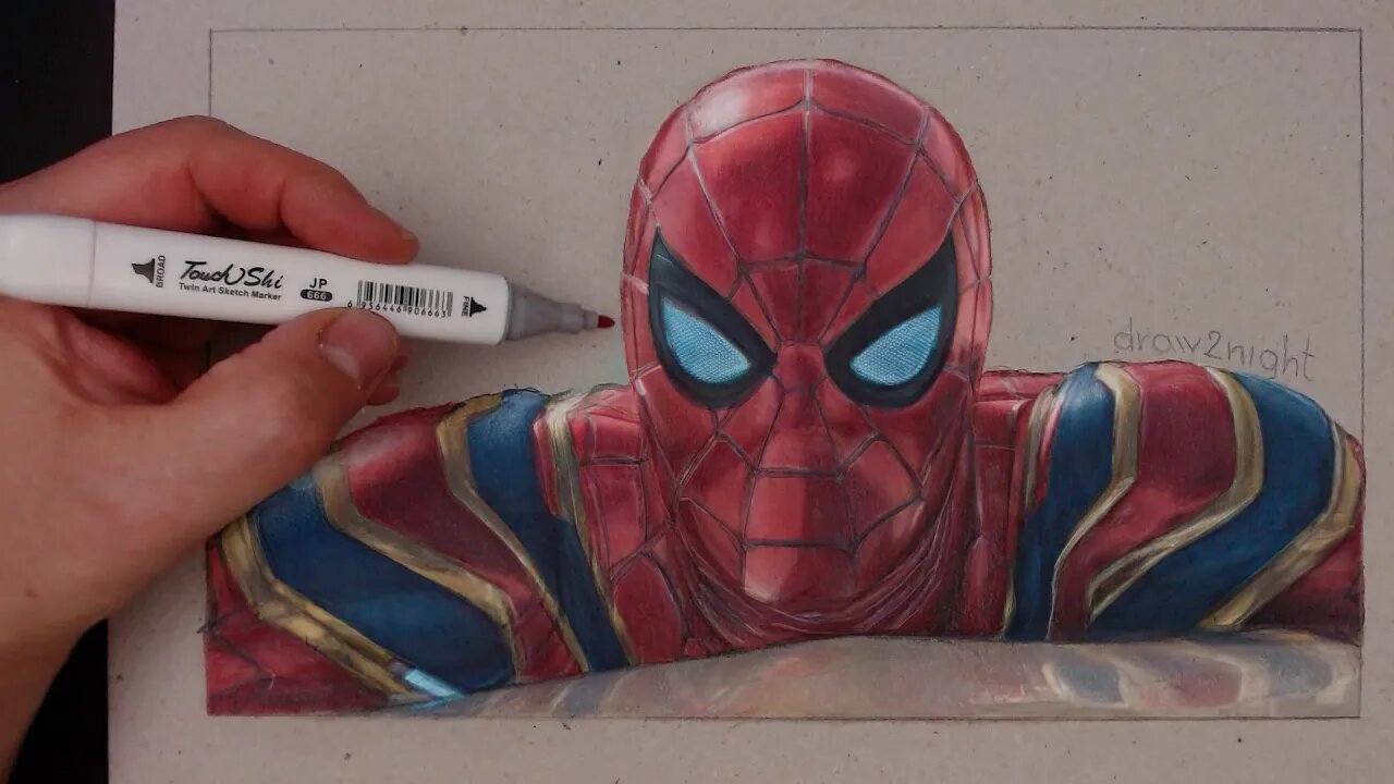 How to Draw SpiderMan VIDEO  StepbyStep Pictures