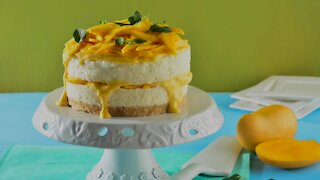 Mascarpone Cheese Mousse with Mango and Tequila Sauce