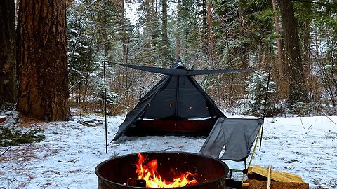 Winter Tent Camping In Snow
