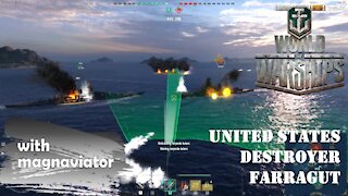 World of Warships Gameplay - Domination with US Destroyer Farragut