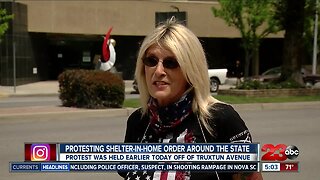 Local residents protest stay-at-home order