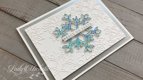 Happy Tone on Tone Snowflakes Christmas Card Project