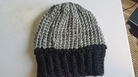 Two-Tone Grey and Black Hat