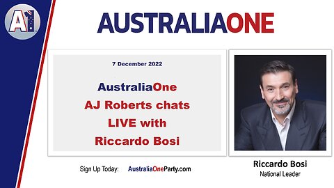 AustraliaOne Party - AJ Roberts chats LIVE with Riccardo Bosi