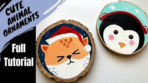 EP-91 'Cute Animal Ornaments' Easy Christmas ornament or gift DIY of cute wintery animals