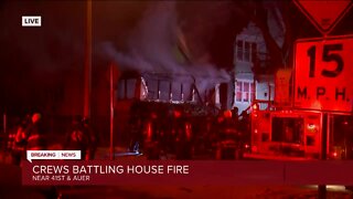 Crews battle house fire near 41st and Auer in Milwaukee
