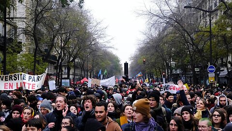 Paris / France - Student demonstration against pension reforms - 09.03.2023