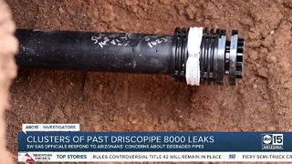 Map shows clusters of past Driscopipe gas leaks in Arizona