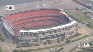 Browns punting FirstEnergy sign off stadium