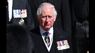 Prince Charles and Senior Royals looked sombre during Prince Philip's funeral procession