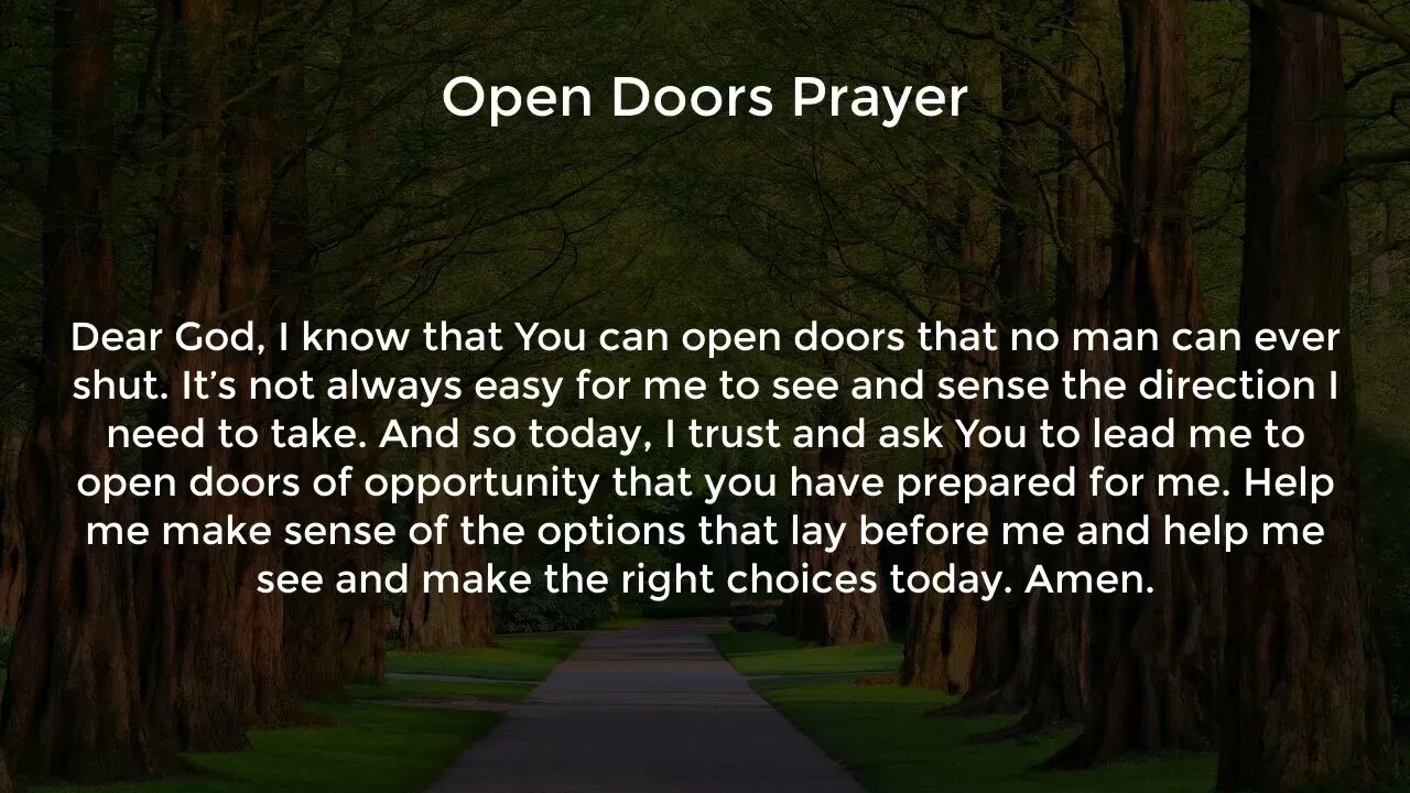 OPEN DOORS THROUGH PRAYER