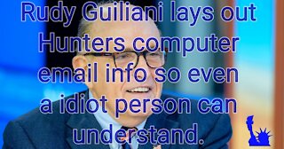 Rudy Guiliani speaks on Hunter Bidens discoverd laptop info.