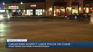 Carjacking suspect leads police on chase