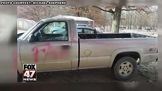 Homophobic slurs spray painted on vehicles around state hunting land