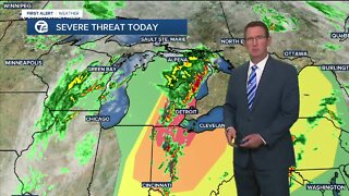 Storm threat moves east