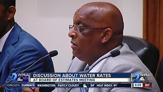Discussion about water rates at Board of Estimates meeting