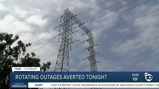 Rotating outages averted Monday