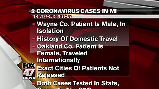 Two coronavirus cases in Michigan