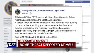 Bomb threat reported at Michigan State University