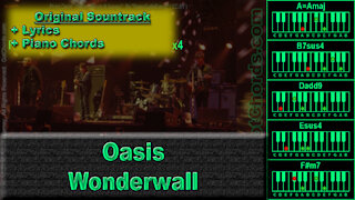 Oasis - Wonderwall - Original Song - Lyrics + Piano Chords (0004-A040)