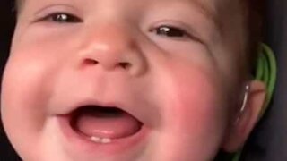 Deaf baby listens to mom's voice for the first time