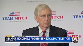 Sen. McConnell addresses media after win