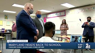 Hogan visits Caroline Co. students on their first day back to school