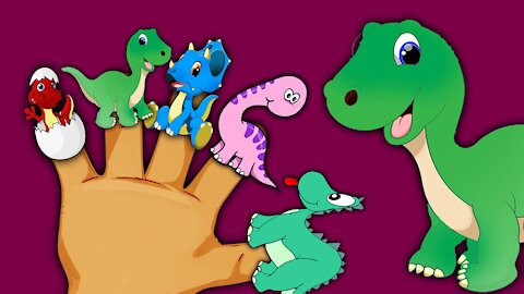 Five Dinosaurs for Kids Finger Family Dinosaur Song Cartoon Funny Children’s Nursery Rhymes CookieTV