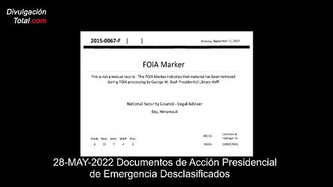 28-MAY-2022 Documentos de Acción Presidencial de Emergencia Desclasificados
