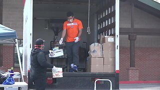 Local church hosts food drive with the help of BSU football players