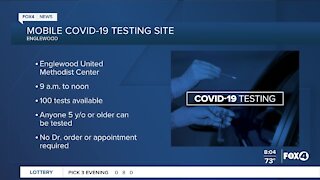 Mobile COVID-19 testing site in Englewood