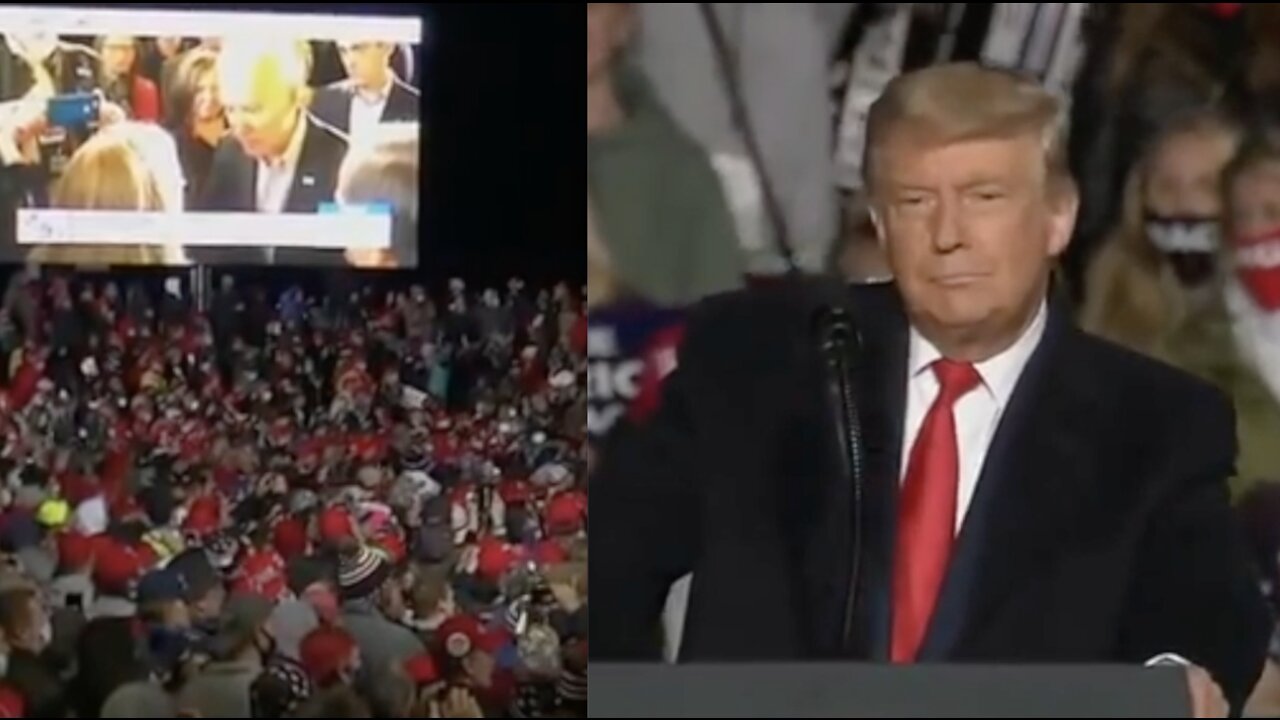 Trump STUNS, Pulls Up Scorching Video Of Harris And Biden On GIANT ...