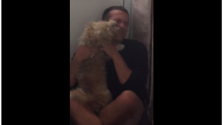 Ecstatic dog can't stop jumping on owner after days apart