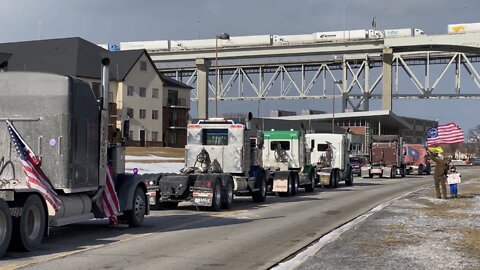 Port Huron Convoy Protest Against Mandates at U.S.-Canada Border